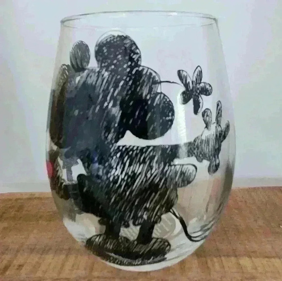 DISNEY MICKEY & MINNIE STEMLESS WINE Glass Teardrop 20oz ❤️ - Picture 2 of 4
